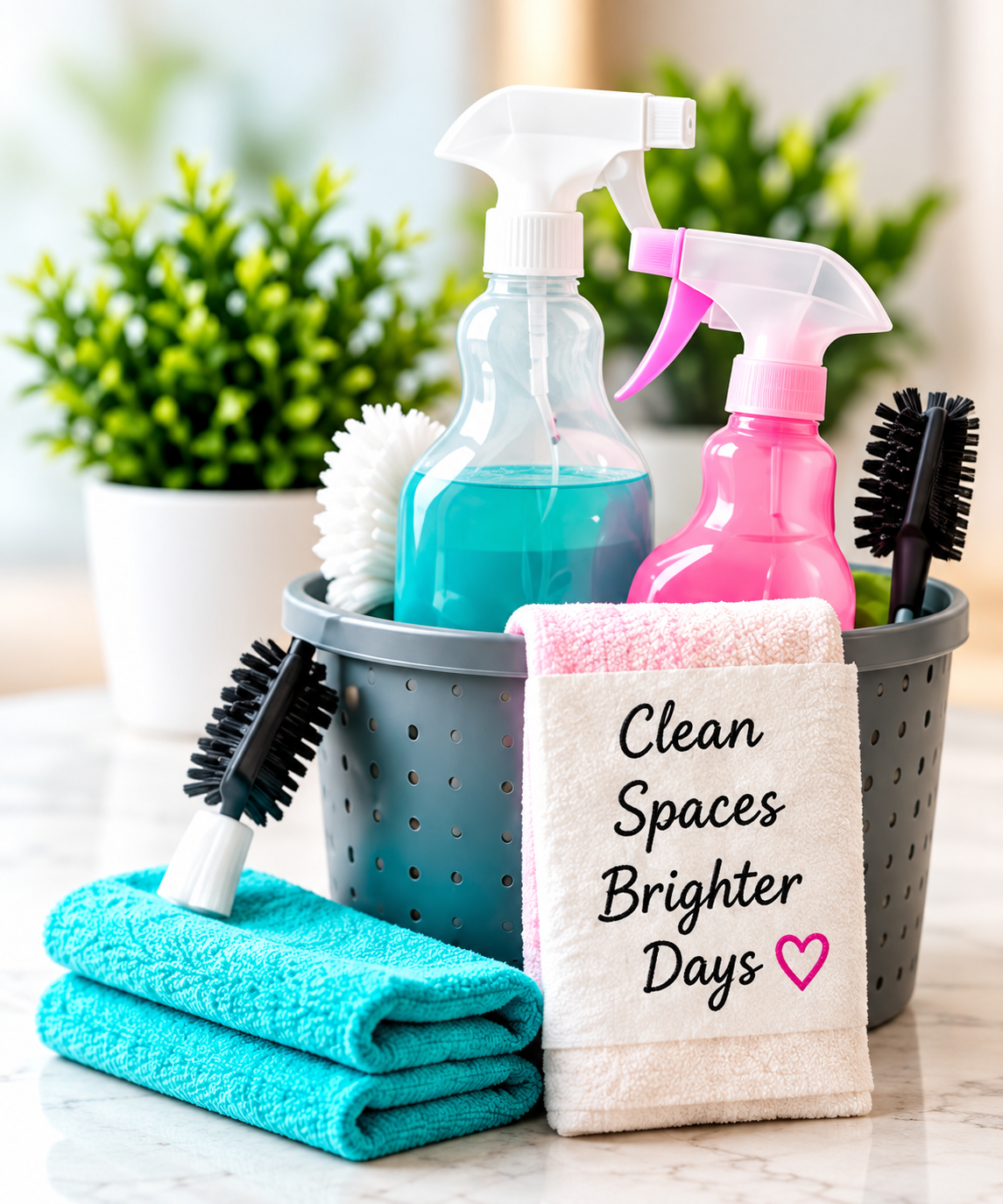 Cleaning supplies and microfiber towels